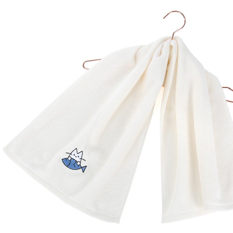 Sports Towel Sweat-Absorbent Lengthened Pure Cotton Face Washing Home plus Size Long Bath Towel Gym Quick-Drying Running: Navy Blue
