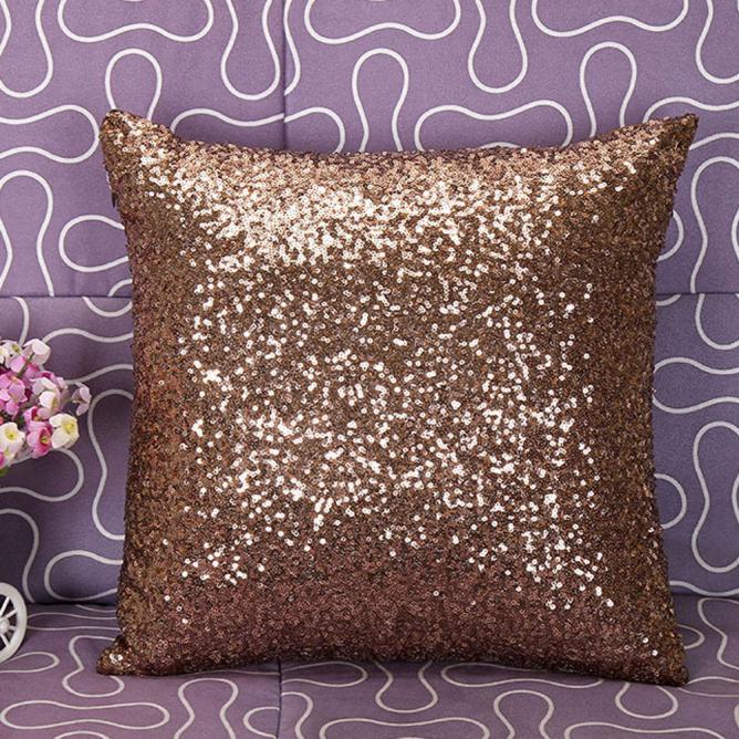 Kvalificerad kudde enfärgad glitter paljetter kasta café heminredning kudde levert dig 6426: Kaffe