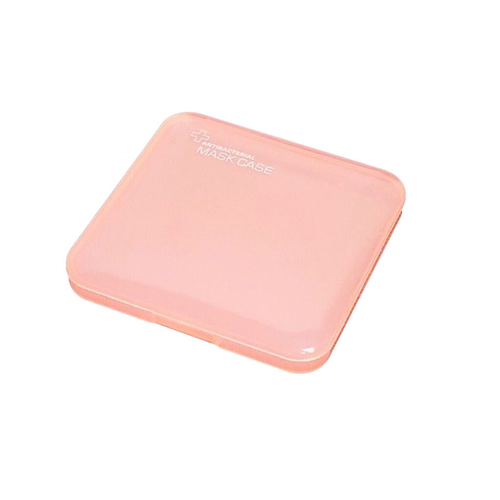 Portable Mask Case Household Moisture-proof Mask Box Go out Dustproof Storage Mask Container Organizer Holder: pink transparent