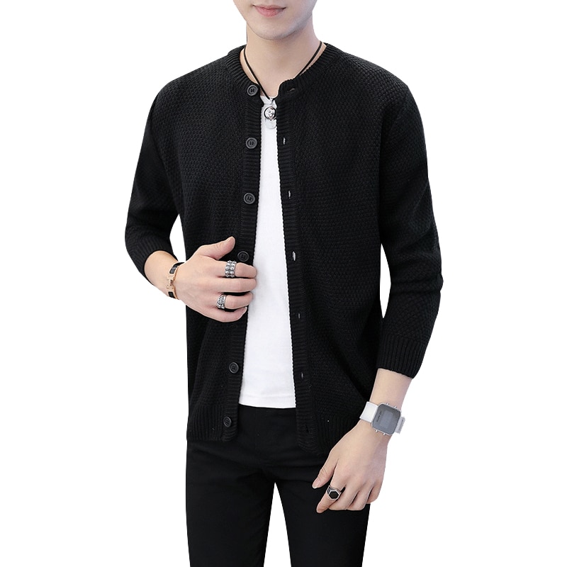 Märkeströja för herrkofta slim fit jumprar stickat varma höst koreansk stil fritidskläder casaco moletom