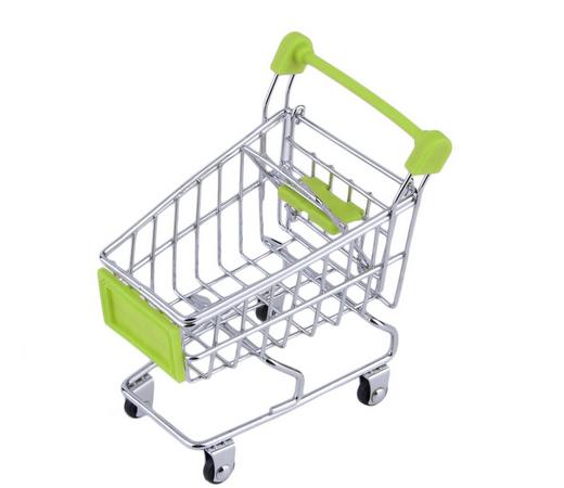 carro supermercado de bebé carrito de juguete de almacenamiento Mini carrito de compras plegable cesta de juguetes para niños 9 colores: Green