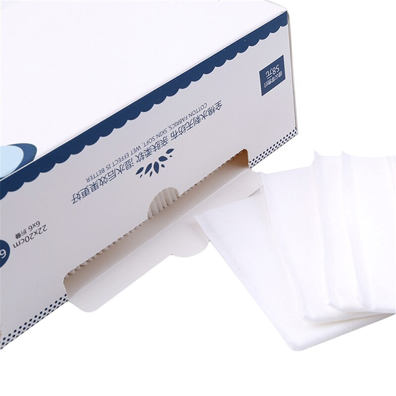 Travel Cotton Disposable Wash Towel Soft Clean Beauty Towel Uncompressed Wet and Dry Towel: 60 sheets