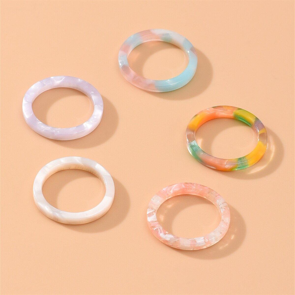 Vintage Geometrische Resin Ring Ringen Set Voor Vrouwen Koreaanse Wijsvinger Ring Mode-sieraden Anillos Anillos Mujer: Style 1