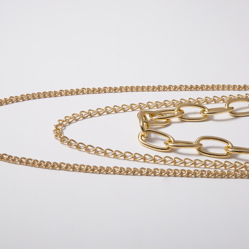 Cinturones colgantes de estilo Punk con personalidad femenina para mujer, cinturón de cadena con flecos de Hip Hop, cadenas metálicas doradas y plateadas para pantalones vaqueros