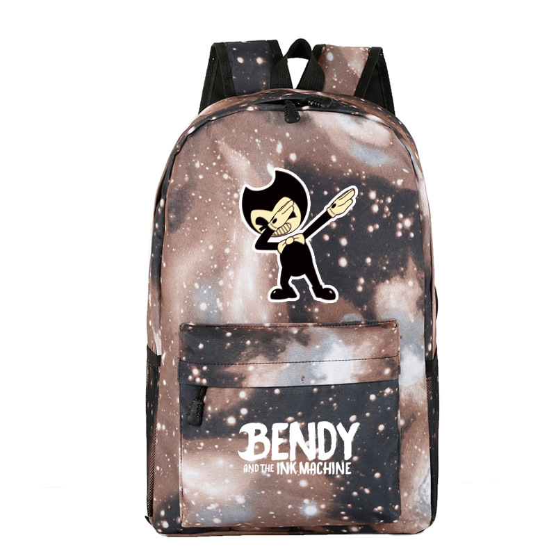 Bandy y máquina de tinta Bendy mochila escolar cruzada para una generación de grasa al por mayor personalizada: Starry Brown