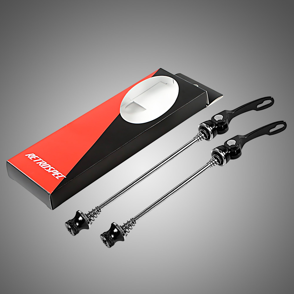 Paire De Brochettes à Dégagement Rapide Pour Vélo Route Et VTT – Avant 120 Mm / Arrière 150 Mm – Noir – Fer + Alu