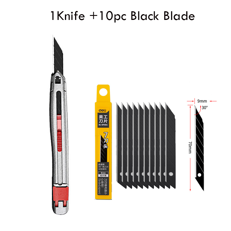 SDI Zinc Alloy Craft Pocket Knife Set Utility Knife нож Unboxing Cutter Strong Locking Couteau SK5 Blade for Box Leather Rubber: Red
