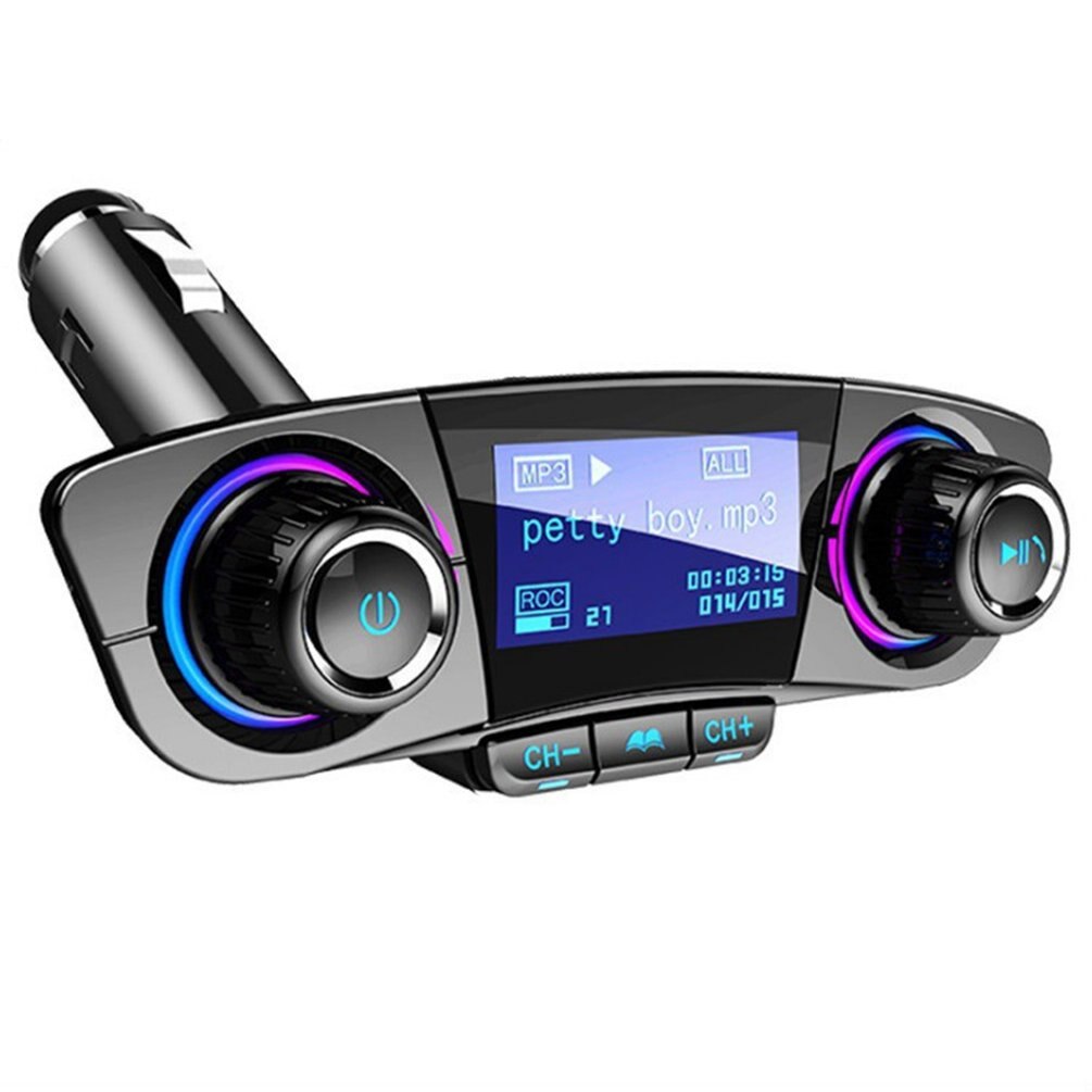 Voiture MP3 lecteur FM transmetteur lecteur MP3 mains libres voiture Kits Radio Audio adaptateur 12-24V voiture allume-cigare