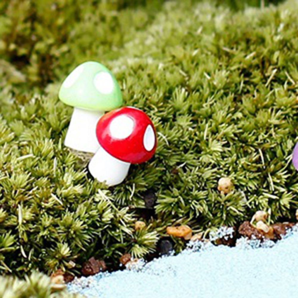 20 stk mini vakker kunstig sopp miniatyrer fe hage ornament harpiks håndverk dekorere hagen din