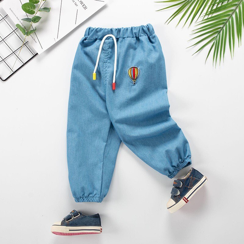 Lasten housut taapero pojat yksiväriset farkut denim housut vauvan joustavat pitkät housut vauvan vaatteet