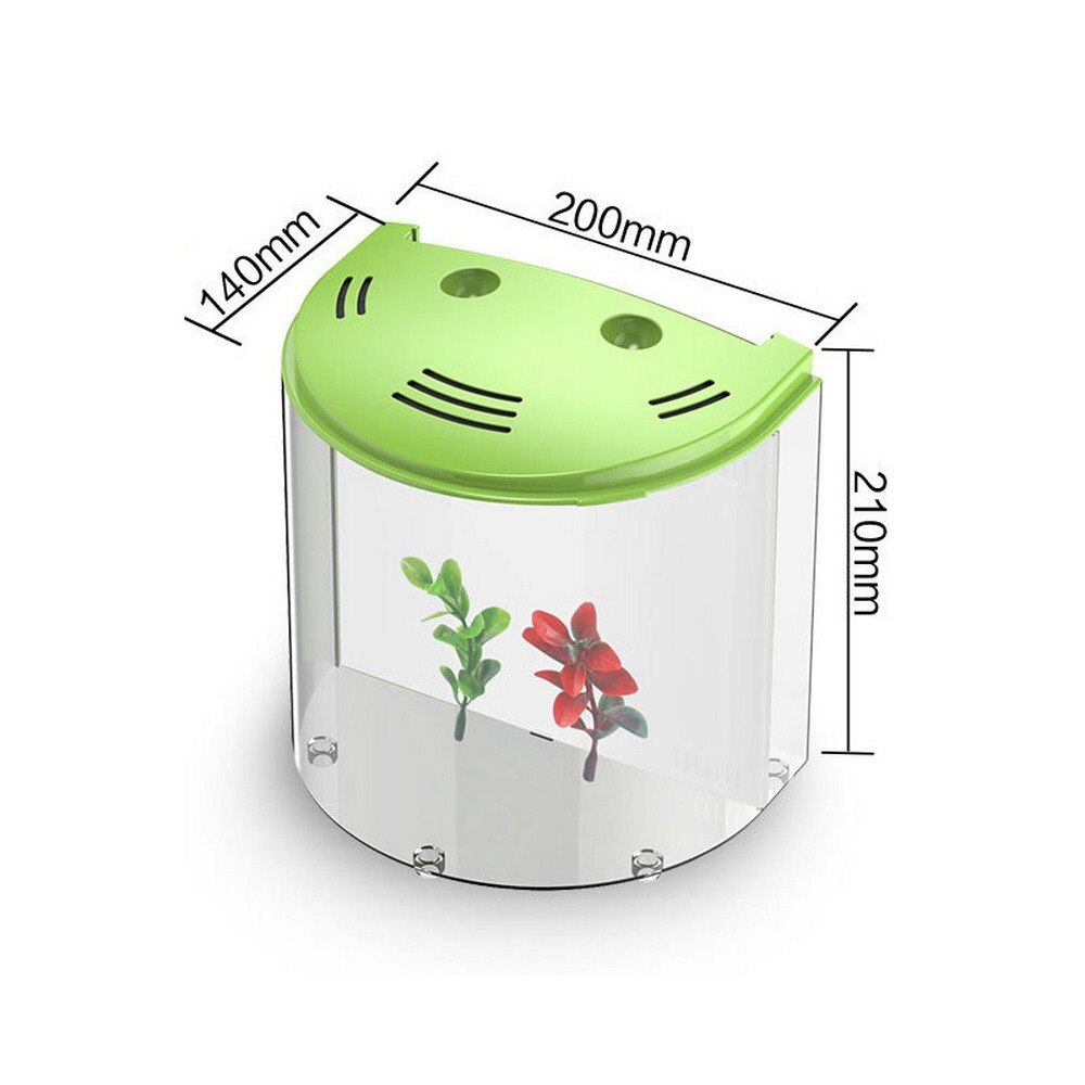 5L Creatieve Aquarium Aquarium Desktop Sier Goudvis Ecologische Acryl Vis Landschap Ornament Aquarium Dierbenodigdheden: green