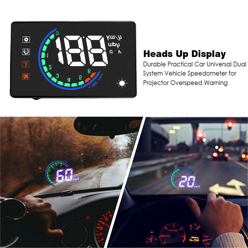 Heads Up Display Durable Practical Car Universal Dual System Vehicle Speedometer For Projector Overspeed Warning