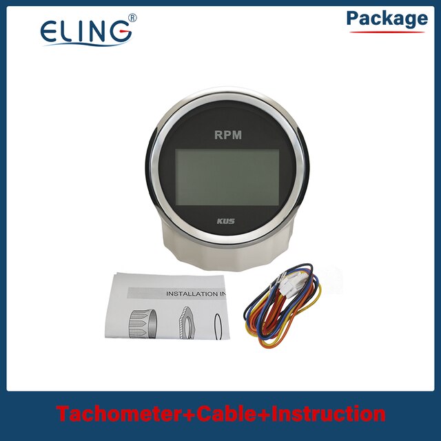 Kus 0-8000Rpm 85Mm Toerenteller Lcd Digitale Display Voor Auto Vrachtwagen Boot Tacho Gauge Met Urenteller waterdichte 12V 24V Marine: 8K-BS