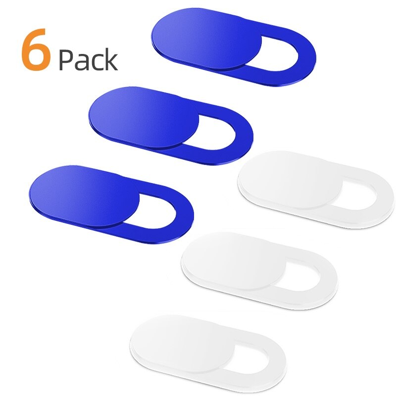 !ACCEZZ 6Pcs Macro Lens For Phone Portable Camera Cover Shutter Magnet Slider For Web Laptop PC Plastic Cover Lens On The Phone: 3Blue 3White