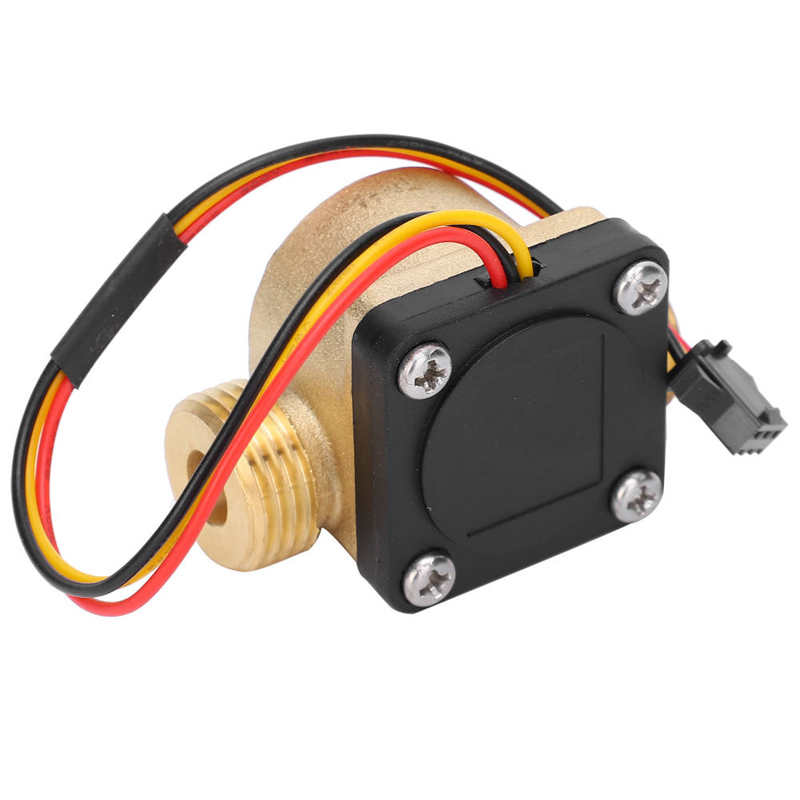 G1/2in Male Water Flow Sensor Counter Brass Hall Flowmeter DC 3-24V for Water Heaters Credit Card Machine Water Flow Meter