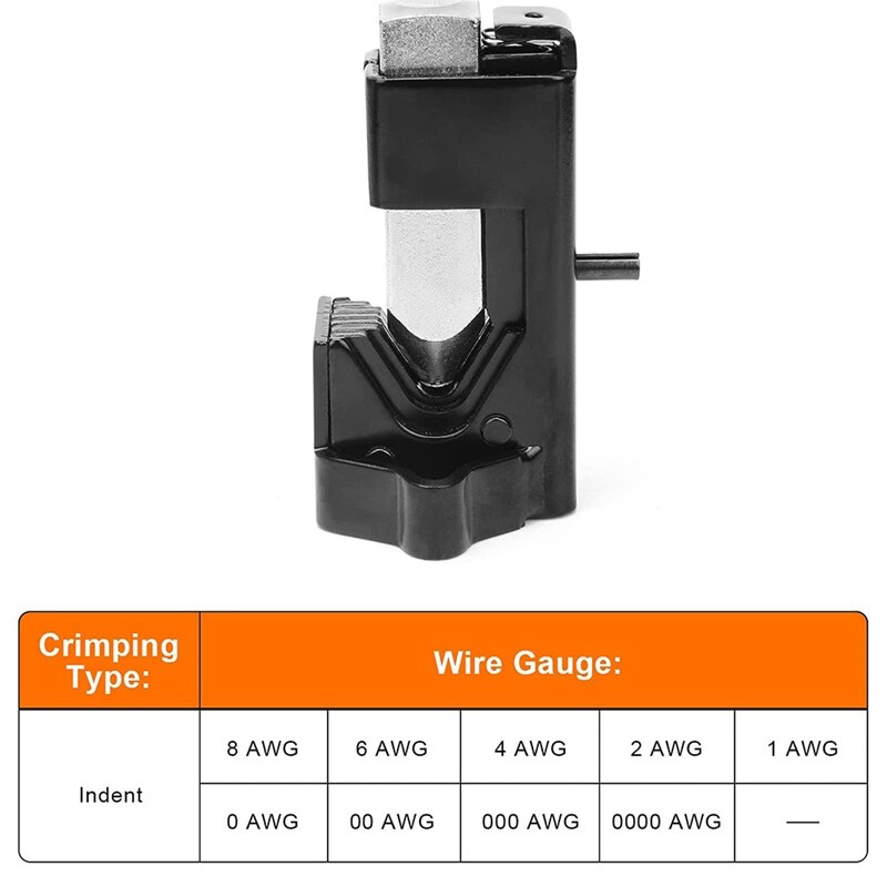 Hammer Lug Crimper Tool, Hammer Crimping Tool Battery Cable Crimper for 8 to 4/0 AWG -Hammer Cable Crimper