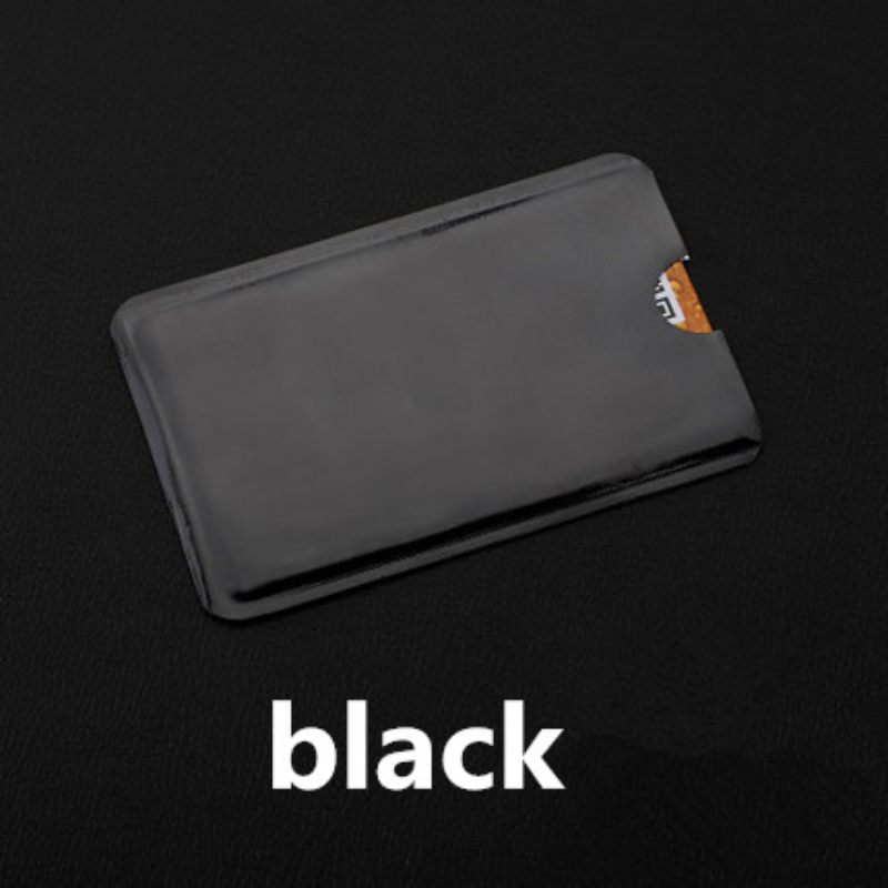 10 stücke Anti Rfid Kreditkarte Halfter Blockierung Leser sperren Blocker Bank Karten Schutz Abschirmung Tasche Bunte Anti-diebstahl karte fallen: Schwarz