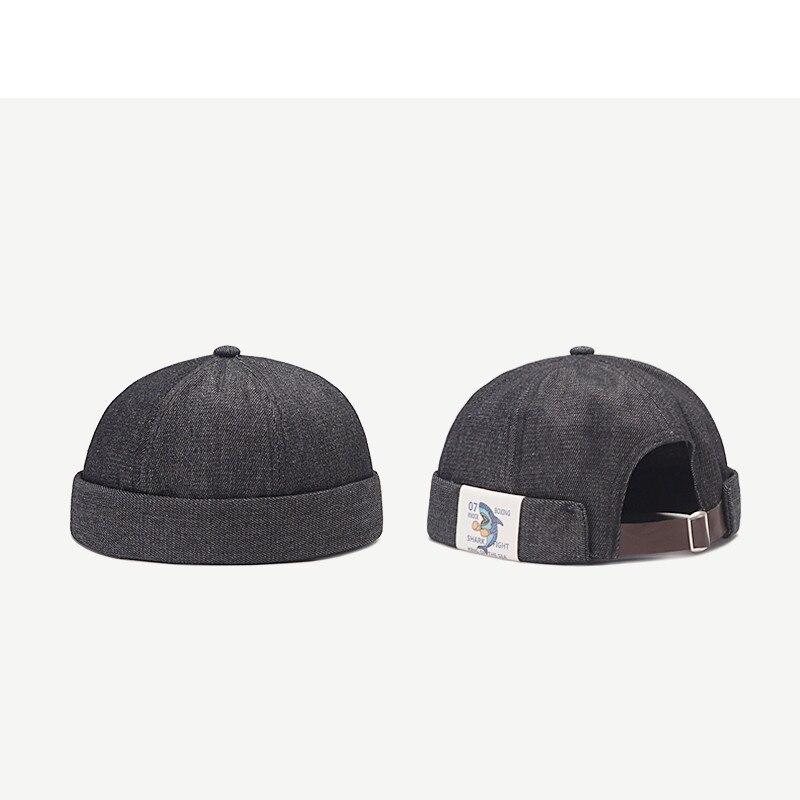 Retro wash tegneserie uden skygge kasket kasket hat justerbar udlejer åndbar hue hat sømand kasket vintage hip hop mænd kasketter hat: Sort