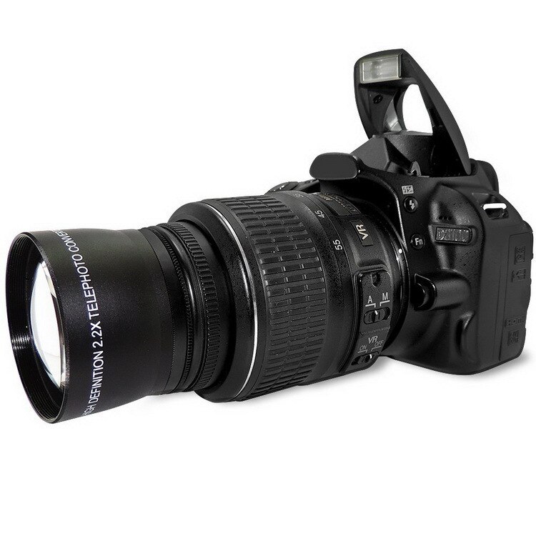 RYH 52MM 2.0X teleobjetivo lente para Nikon D7100 D5200 D5100 D3100 D90 D60 y otros DSLR Cámara lentes con 52MM rosca de filtro