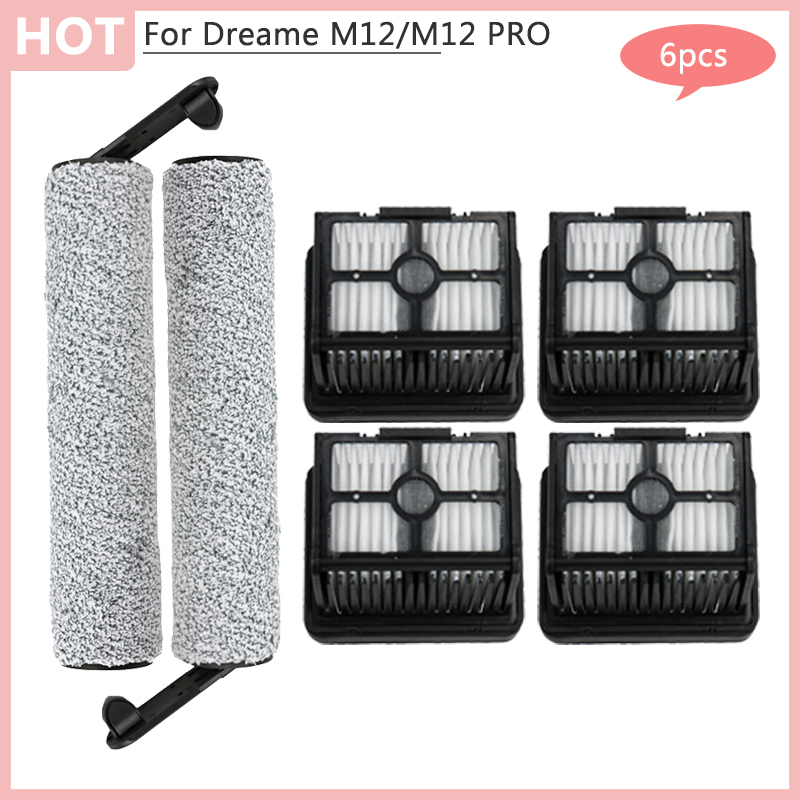 Replacement Scrubber brush Spare Parts For Dreame M12 H12 M12 PRO Robot Vacuum Cleaner Hepa Filter Road Washing Machine Home App: MULTI