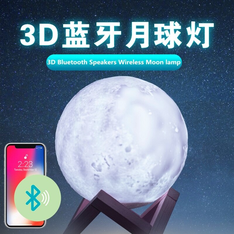 3D Bluetooth Lautsprecher Drahtlose 360 Grad umgeben Stereo Mond Lampe 7 farben Nachtlicht Lautsprecher Mit Fernbedienung & berühren Kontrolle