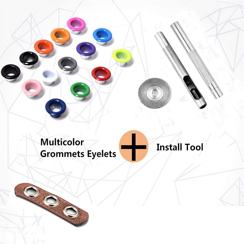 Grommets kit 3/16 inch 400 stk eyelets kits eyelets gennemføring sæt til sko tøj håndværk taske diy projekt  (4 farver)