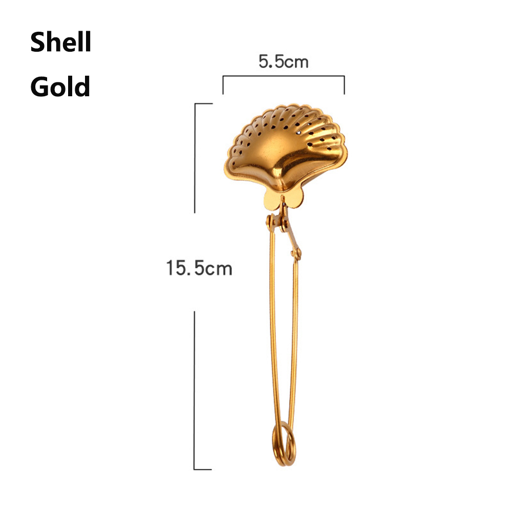 1 PC Herbruikbare Rvs Theezeefje Filters Losse Thee Infusers Spice Diffuser Drinkware Thee Accessoires Keuken Tool: Shell	Gold