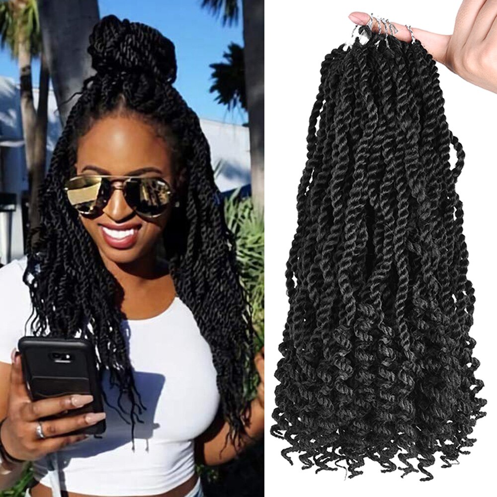 Silike 18 Inch Senegalese Twist Crochet Braiding Hair Ombre Pre-looped Curly Braids Goddess Senegal Twist Braids Hair