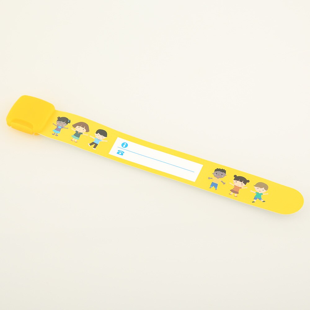 Kinderen Kids ID Veiligheid Polsband Baby Kind SOS Armband Waterdicht Verstelbare Armband Herbruikbare Identificatie Kid Wrist Band: Yellow - Children