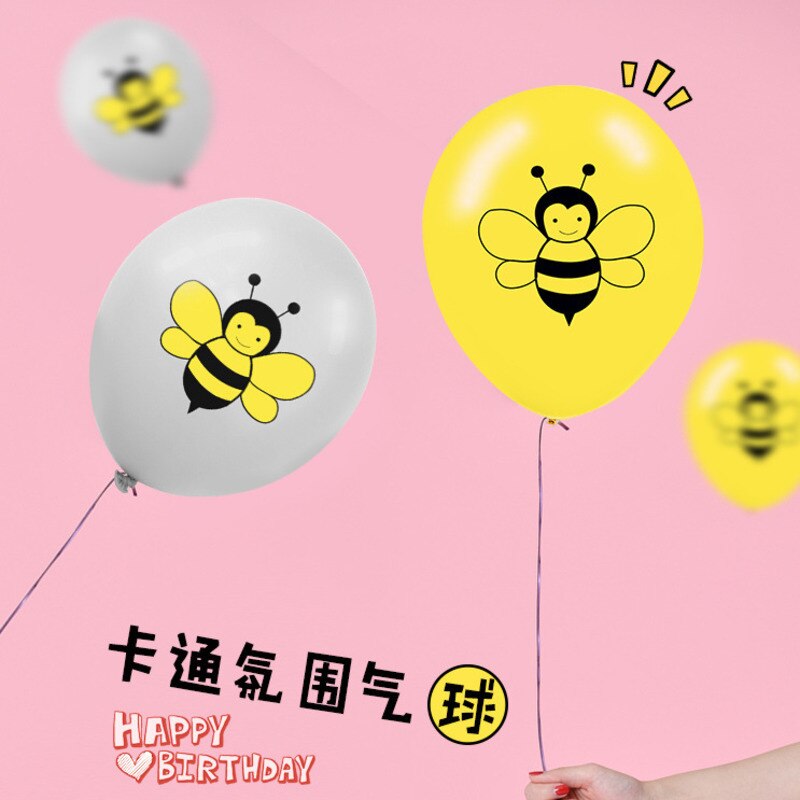 Cartoon Bee Dot Latex Balloon Suit Theme Studio Bedroom Decoration a Articles for Baby Birthday Celebration Parties Supplies