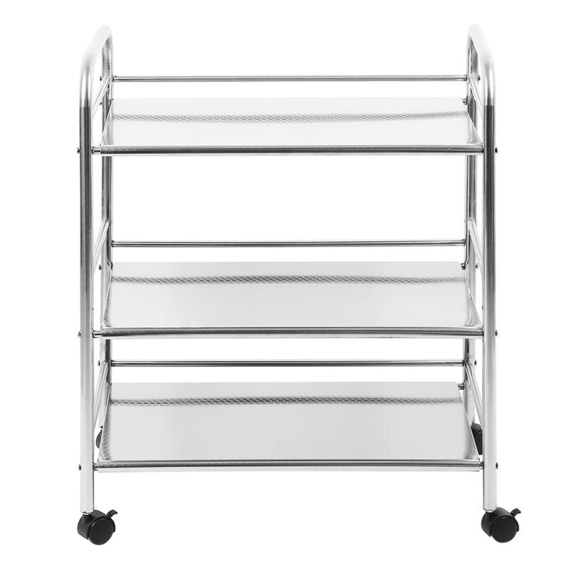 Uyoyous Carrello Portata Acciaio Inox 3 Livelli - 95x95x50cm Con Ruote Bloccaggio - Foto 3