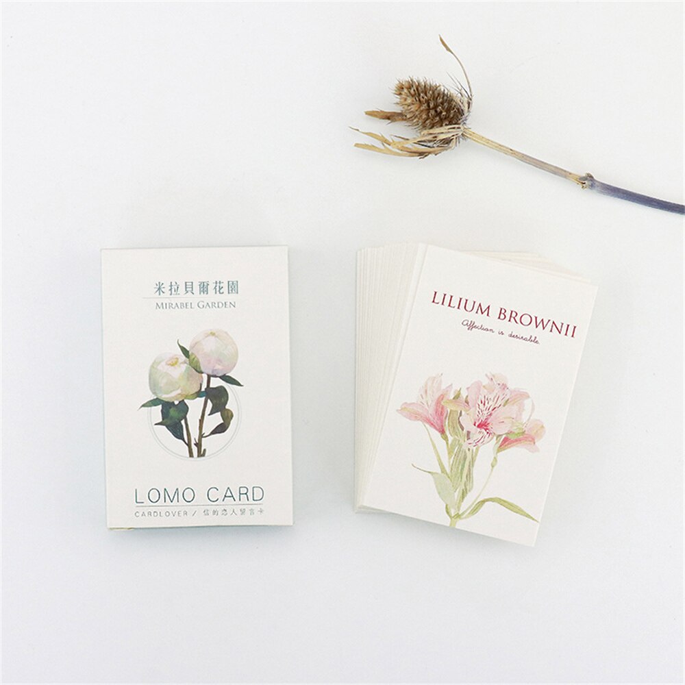 28Pcs/box Hand Painted Flowers Card Mini Postcard Greeting Cards Birthday Letter Message Card School Supplies