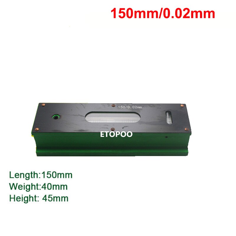 High precision 0.02mm 100/150/200/250/300mm Mechanical bar level instrument bar level meter Industrial measuring tool: 150mm B type