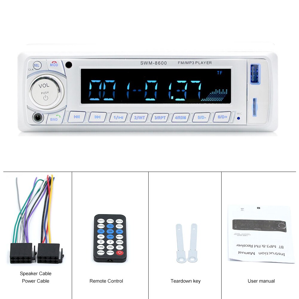 Autoradio 1 din In-dash Autoradio FM/Bluetooth/SD/USB/MP3 Multimedia Speler Afstandsbediening controle 12V 4-kanaals output Autoradio