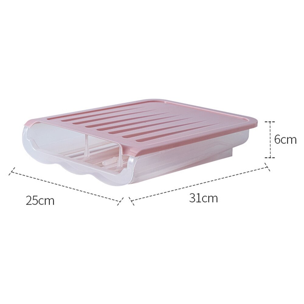 Egg Storage Box Single Layer with Lid Auto Roll Plastic Transparent Egg Case Large Capacity Refrigerator Egg Preservation Box