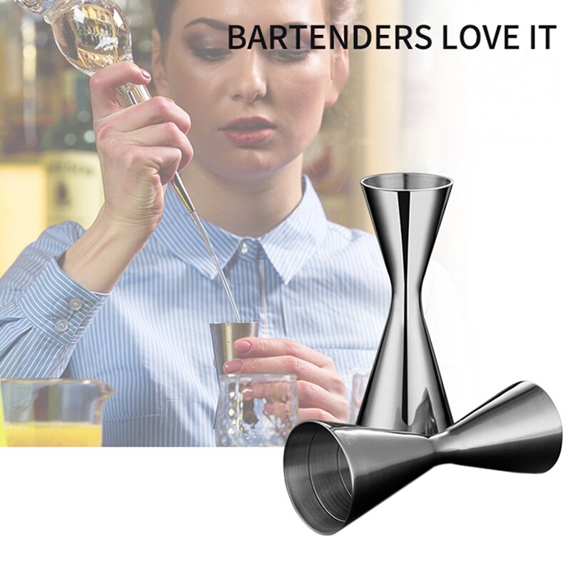 Stainless Steel Measure Cup Double Head Bar Party Wine Cocktail Shaker Jigger: 45ML