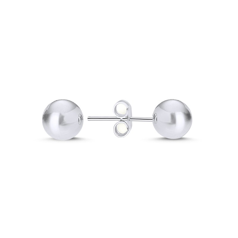 Angemiel 925 boucles d'oreilles boule Simple argent 6mm