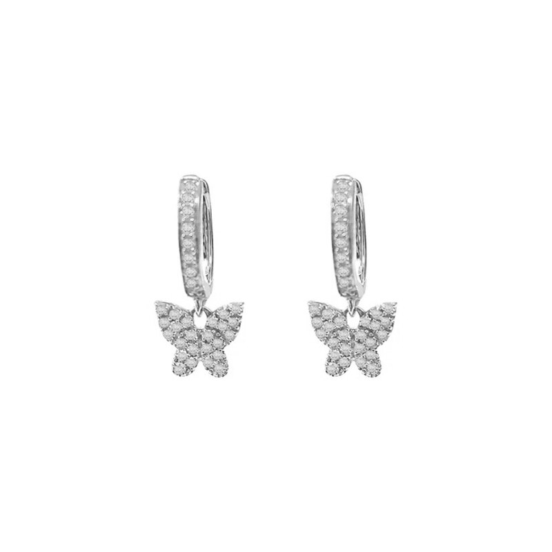 Orecchini a cerchio piccoli in argento Sterling 925 con ciondolo a forma di fulmine per gioielli da donna regalo in argento dorato Huggie: silver color