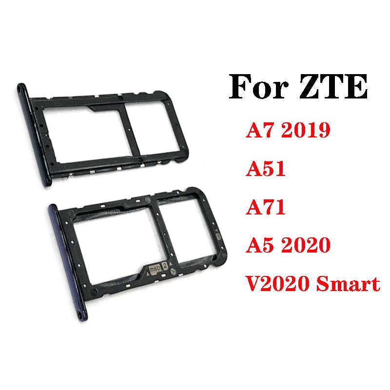 Sim Lade Houder Voor Zte A5 A7 A7S A51 A71 V2020 Smart Sim Card Tray Slot Houder Adapter socket Reparatie Onderdelen