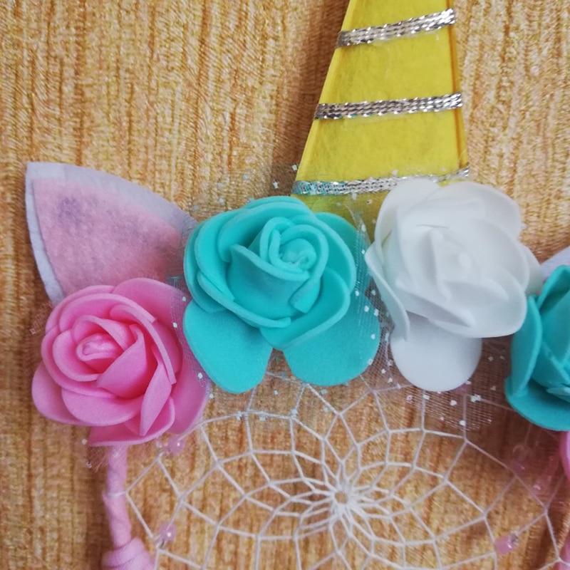 Luces LED, accesorios de atrapasueños de unicornio, adornos colgantes de pared, decoraciones para niños de unicornio brillante, decoraciones para de cumpleaños, Baby shower glow