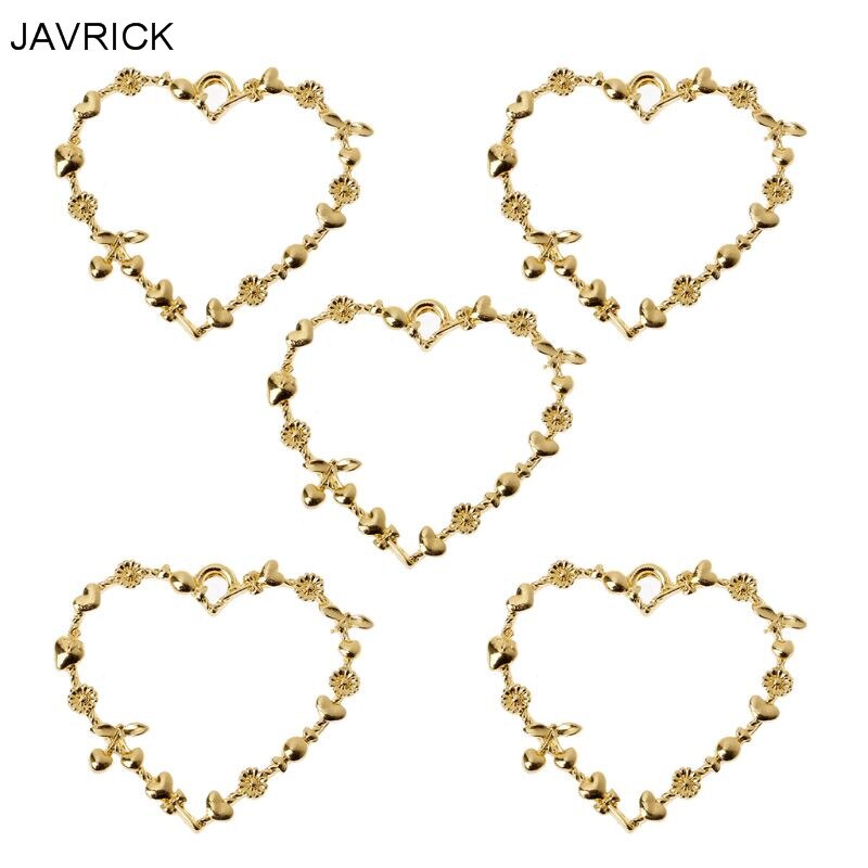 5Pcs Sweet Heart Blank Resin Frames Pendant Open Bezel Setting Jewelry Making