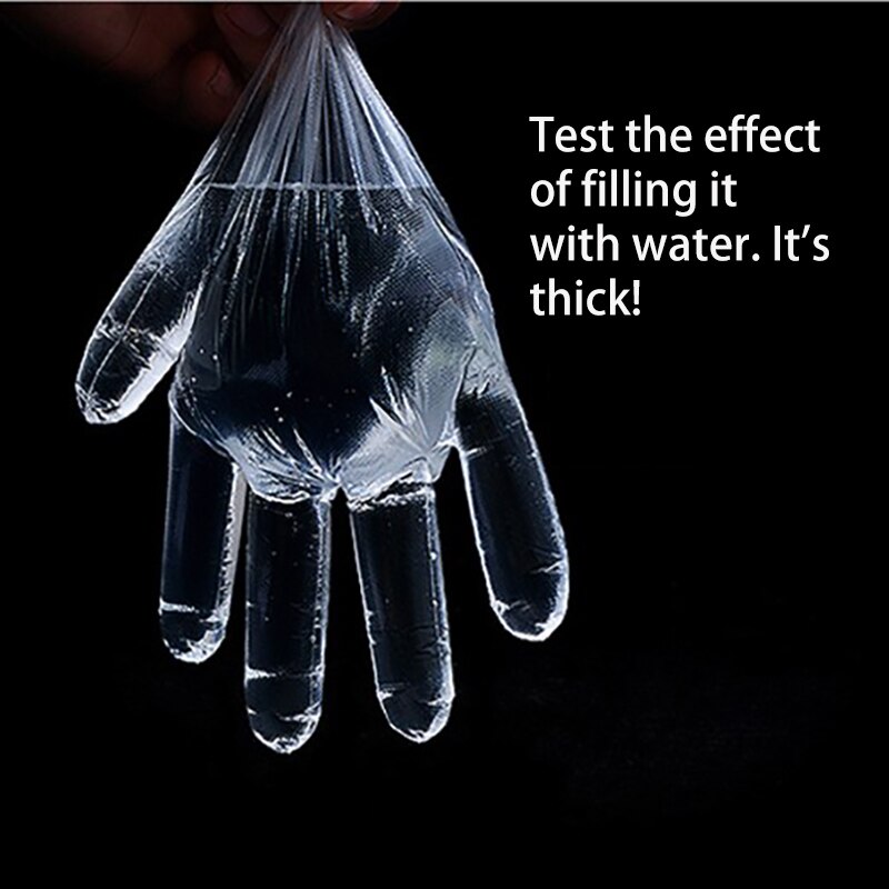 100 stuks wegwerphandschoenen, transparante plastic handschoenen, eenmalige bbq-handschoenen, multifunctionele restaurantkeukenaccessoires