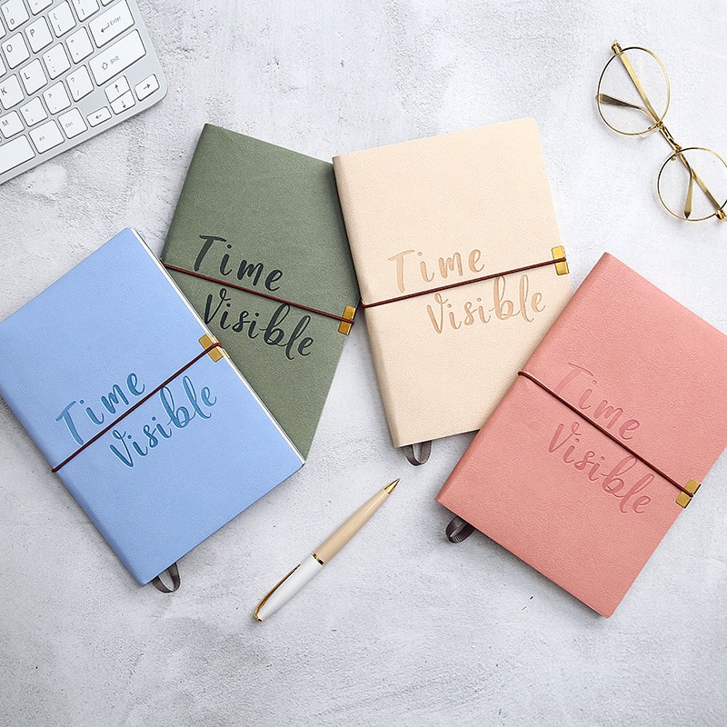 Dot Grid Elastic Band Soft Cover Bullet Notebook Cute Simple Dotted Journal Bujo