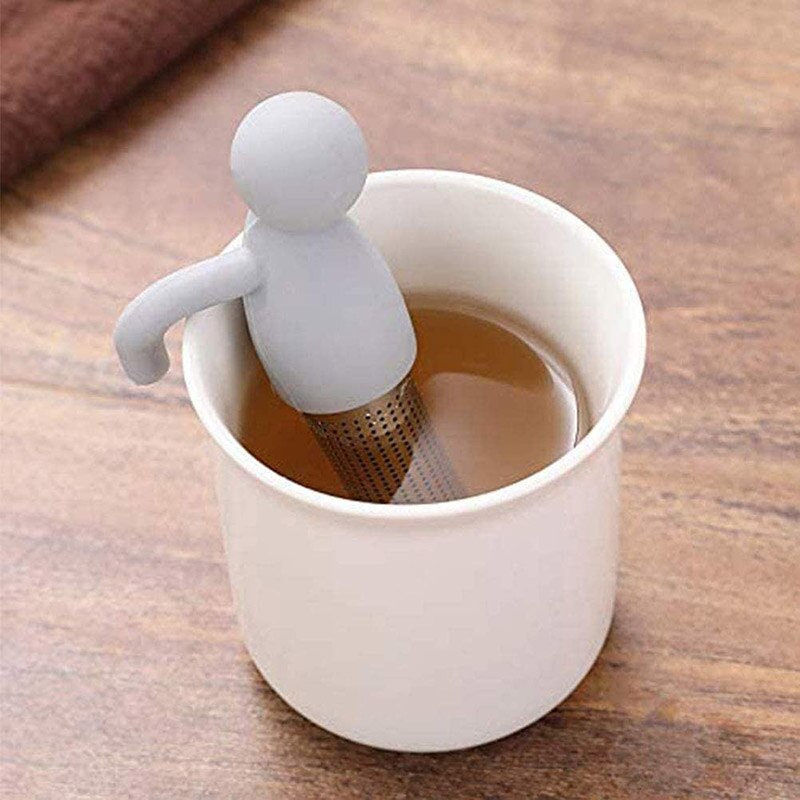 Silicone Tea Strainer Little Man Shaped Tea Infuser Filter Brewing Teapot Tea Infusers Loose Leaf Coffee Filter TLSM