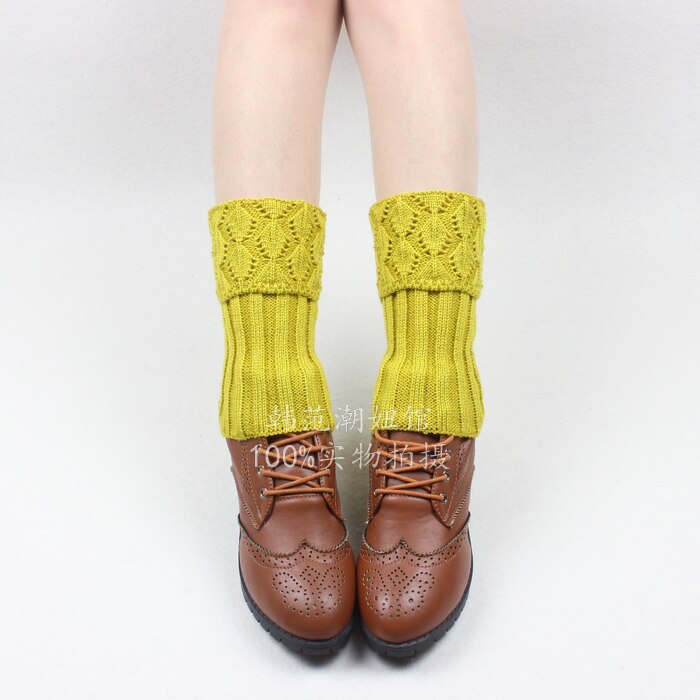 Beenwarmers Vrouwen Hollow Haak Breien Dikkere Dames Elegante Womens Solid Eenvoudige All-Match Zachte Katoen Trendy: yellow