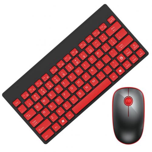 Adjustable Mechanical Keyboard 1500DPI Mouse Set for Laptop Computer Matte Optical Tracking Technology Wireless Keyboard Mouse: Red