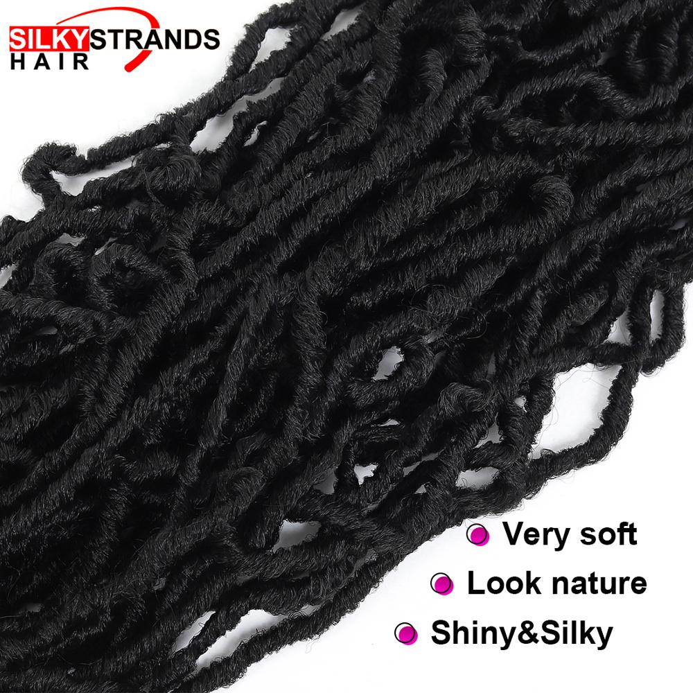 18 Inch Nu Faux Locs Crochet Hair Extension For Black Women Synthetic Ombre 20 Strands Goddess Faux Locs Curly Crochet Braids
