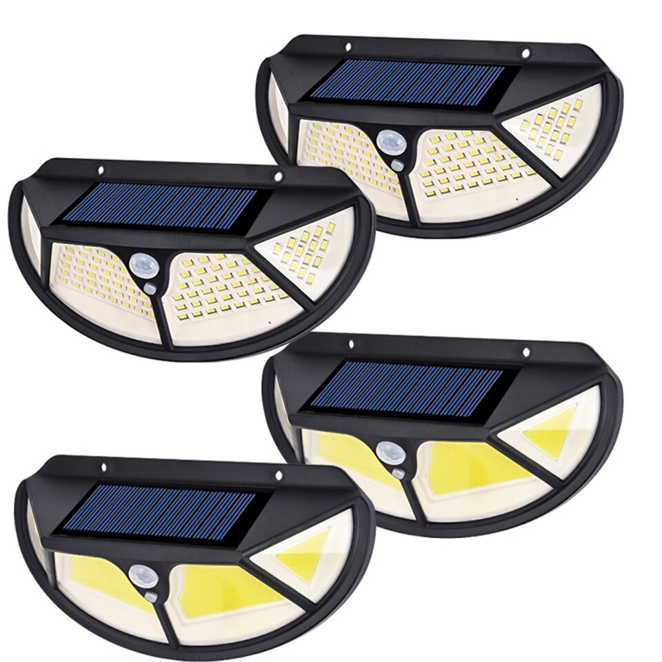 Solar PIR Sensor Street Light Outdoor Led Wall Lamp 3 Mode Motion SMD2835 102 Built in Battery Sunlight Powered Waterproof IP65