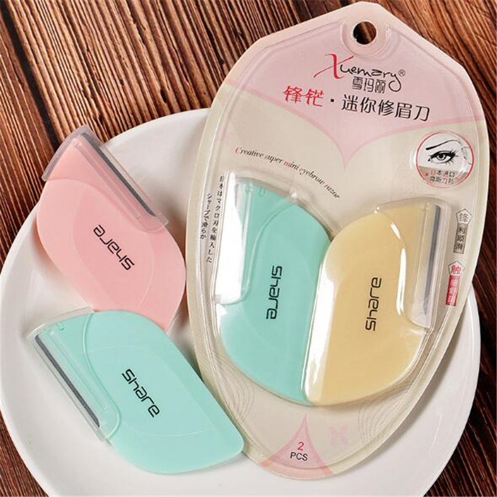 3/10pcs Eyebrow Trimmer Blade Shaver Portable Facial Face Razor Eyebrow Shaper Shaping Tool Scissors Face Hair Remover for Women: G - 2pcs Multi-color