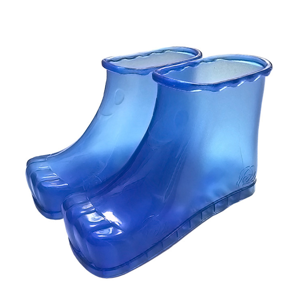 Fodbad massage støvler spa husstand afslapning spand støvler fødder pleje kompres sko: Blå 16.5cm
